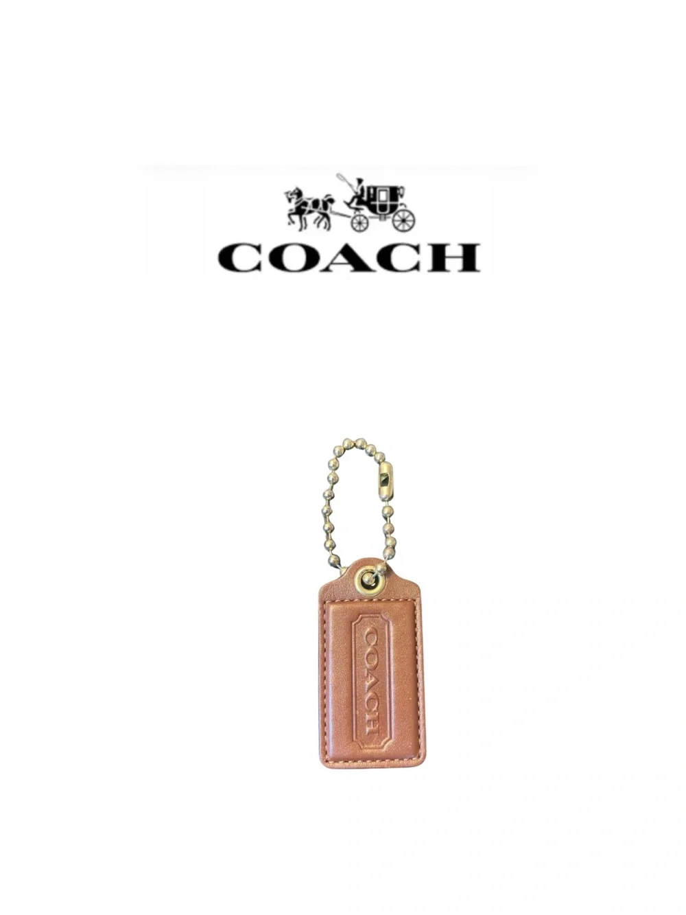 Coach | Accessories | Coach Brown Leather Xl Hang Tag | Poshmark